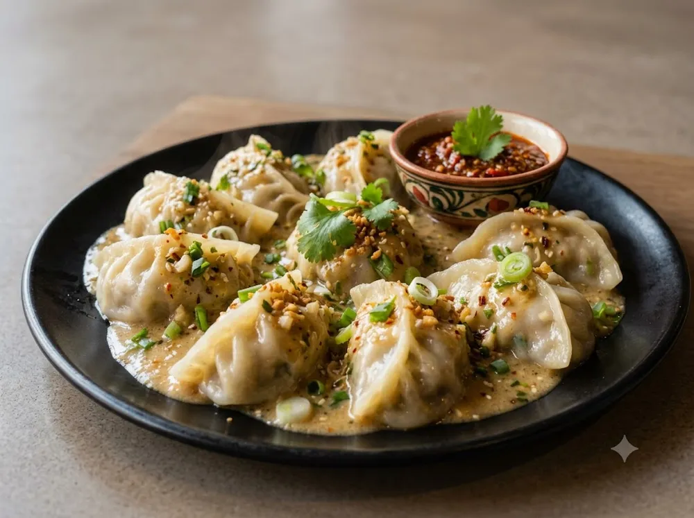 Garlic Sauce Paneer Momo
