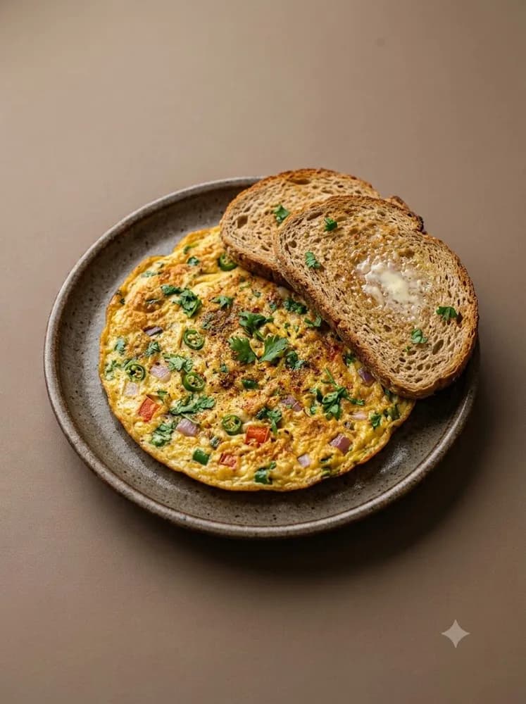 Masala Omelette with Bread